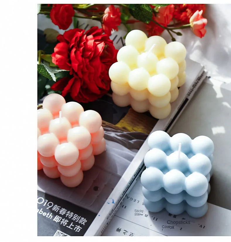 TheHearth&Haven™ Big Cube Bubble Candle