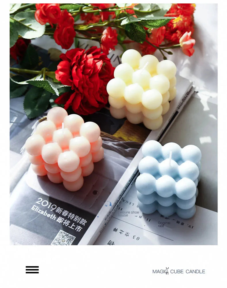 TheHearth&Haven™ Big Cube Bubble Candle