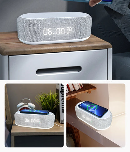 TheHearth&Haven™ Wireless Charger Alarm Clock 8in1