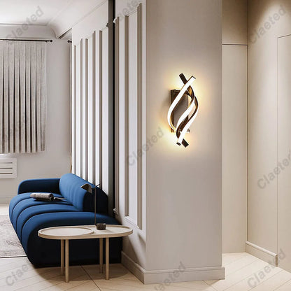 TheHearth&Haven™ Curved Spiral Design LED Wall Lamp