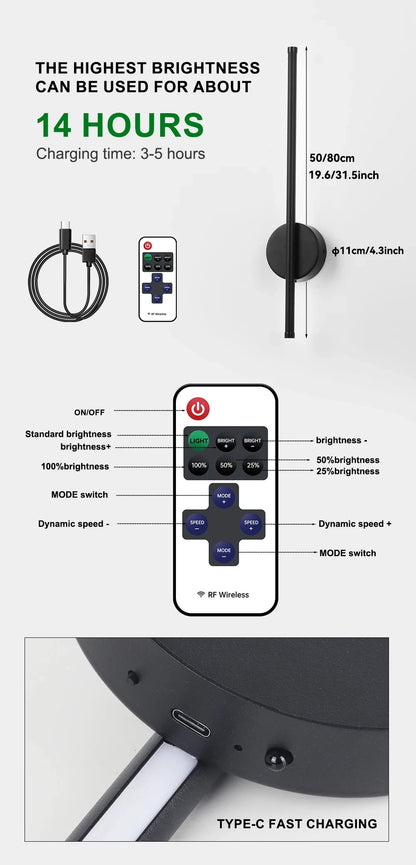 TheHearth&Haven™ Modern Bedside Night Lamp for Bedroom with Remote Control