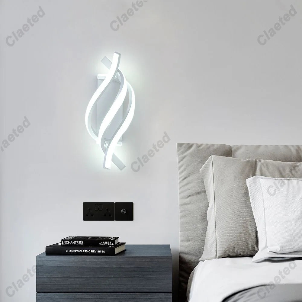 TheHearth&Haven™ Curved Spiral Design LED Wall Lamp