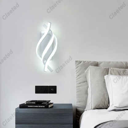 TheHearth&Haven™ Curved Spiral Design LED Wall Lamp