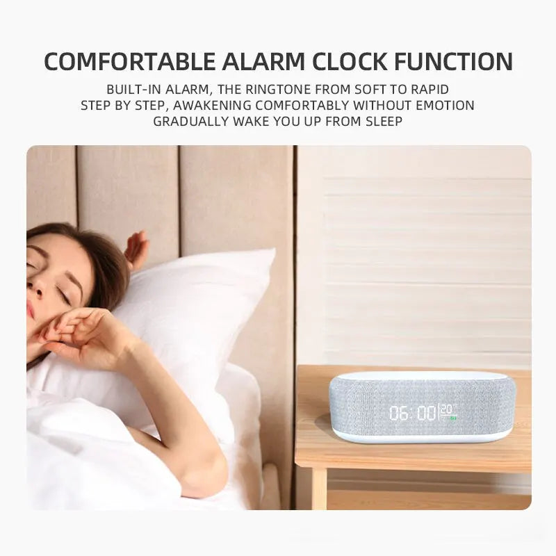 TheHearth&Haven™ Wireless Charger Alarm Clock 8in1