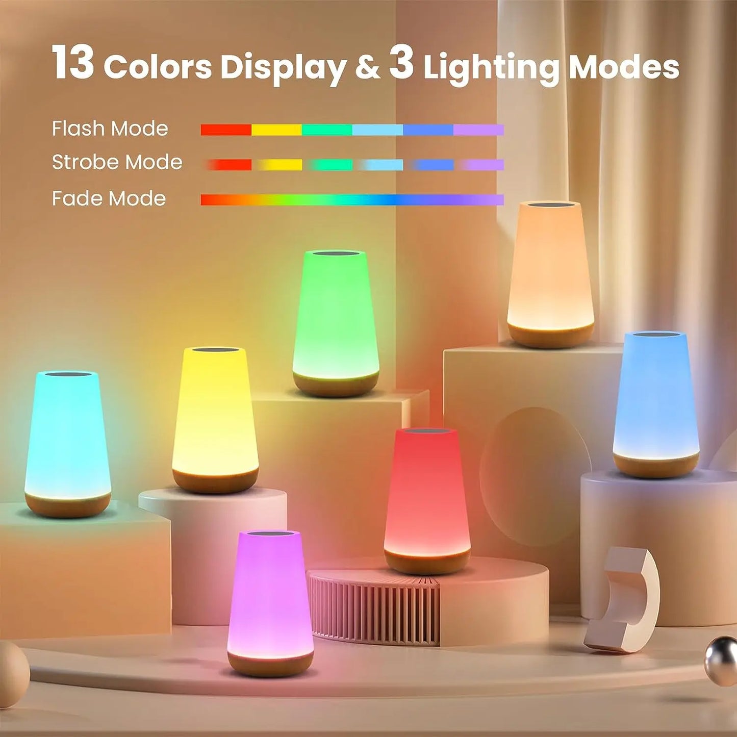 TheHearth&Haven™ Touch Dimmable Lamp 13 Color