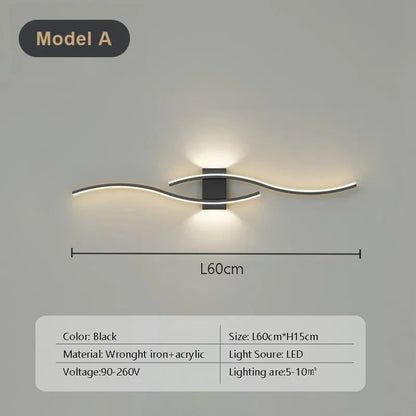 TheHearth&Haven™ Wall Lamp Double Curve Remote Control Light